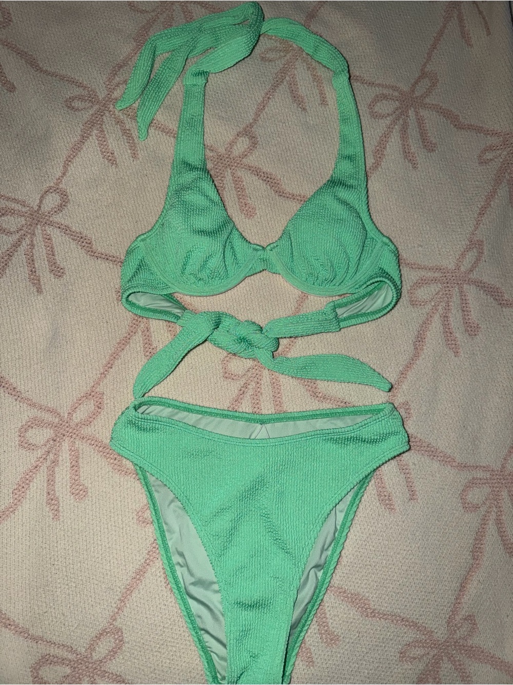 Cupshe Mint Green Textured Two-Piece Bikini size XS